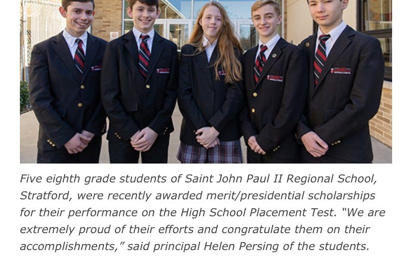Eighth Grade Scholarship Recipients